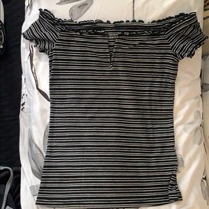 Off the shoulder bodycon top.